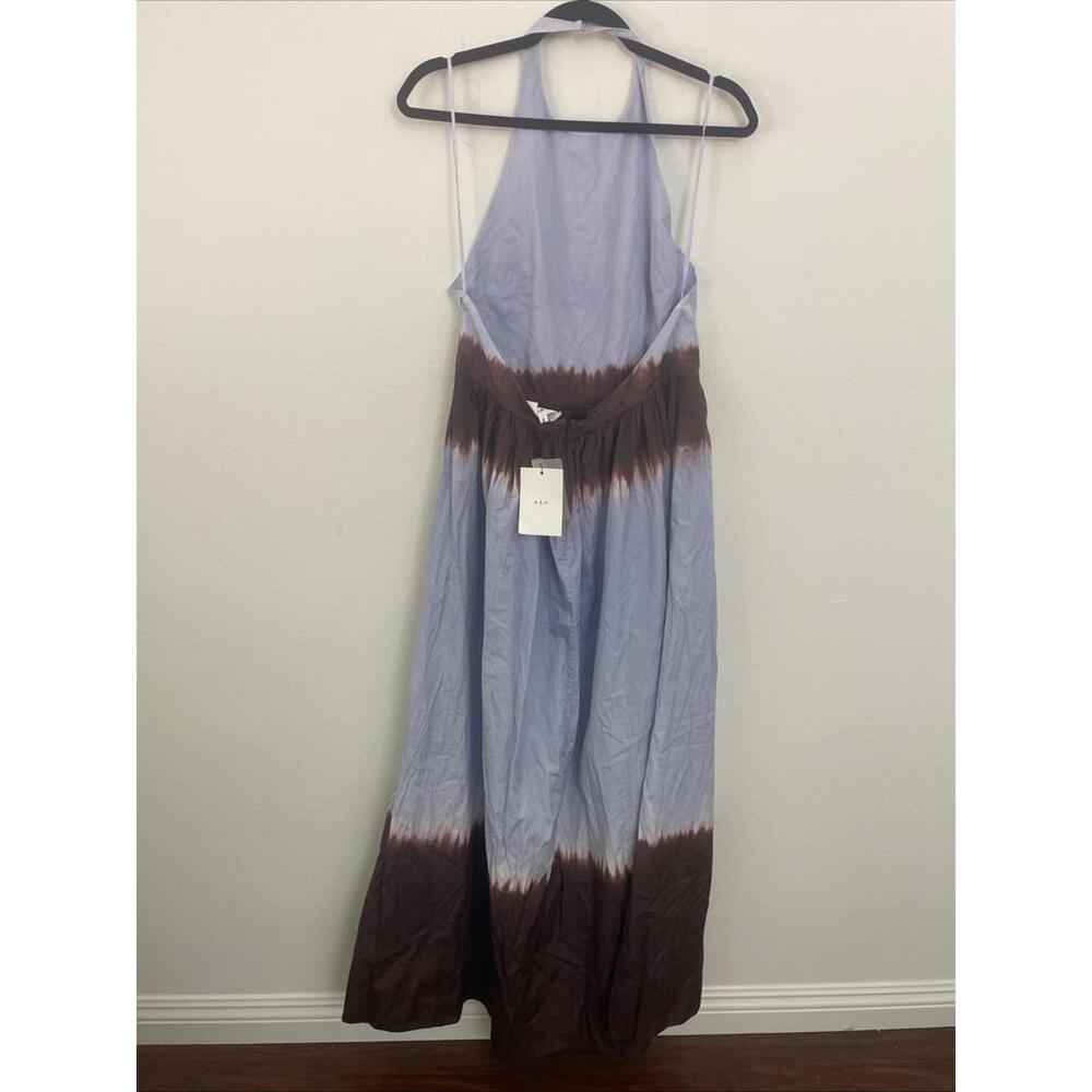 ALC Halter Blair Dress Ombré Tie Dye Brown Purple Beach Maxi Poplin size 10 $595 - Picture 12 of 13
